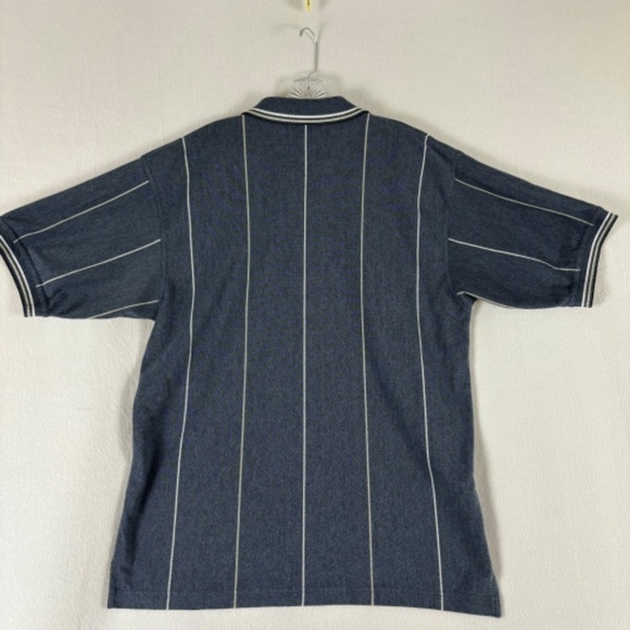 Knights Sportswear XL Polo Gray White Striped Three Button Short Sleeve - Picture 5 of 11